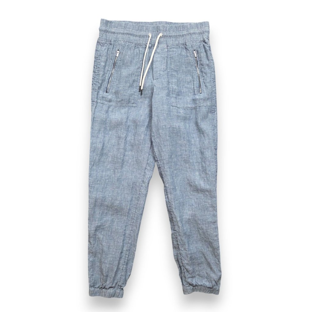 Athleta Cabo Linen Jogger Pants Womens 6 Blue High Rise Pants Travel